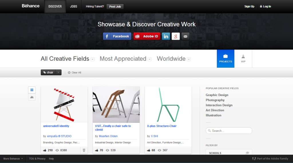 behance most appreciated projects worldwide